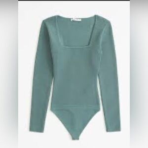 Abercrombie & Fitch Green Ribbed Sweater Bodysuit  size Medium